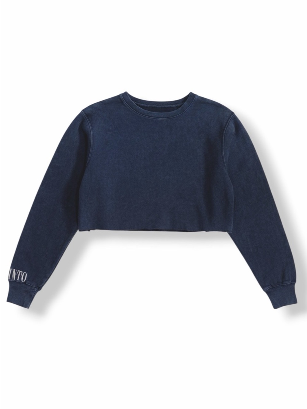 AllSaints Cropped Navarre Navy Scoop Crewneck Sweater